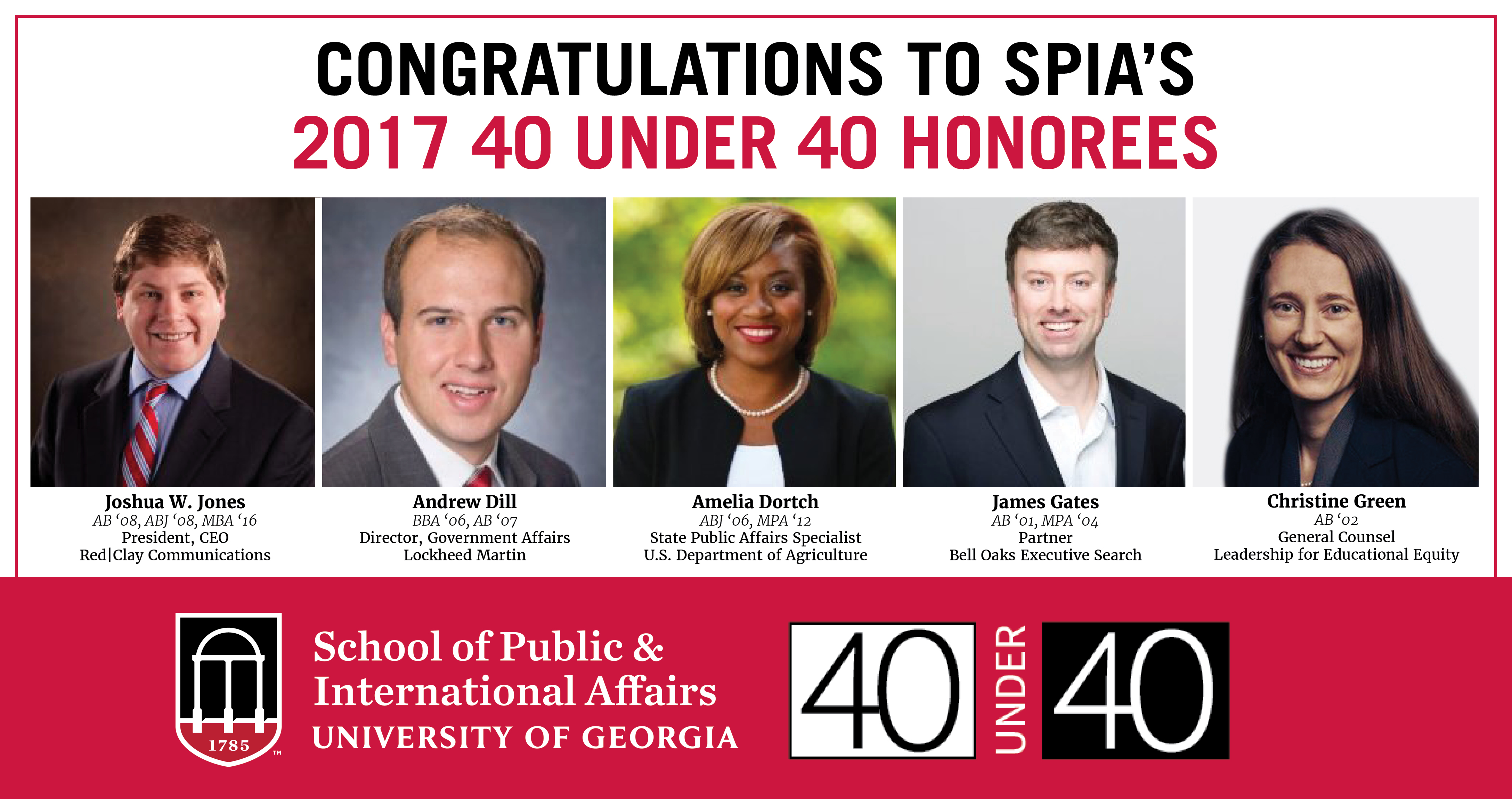 SPIA celebrates five 40 under 40 honorees