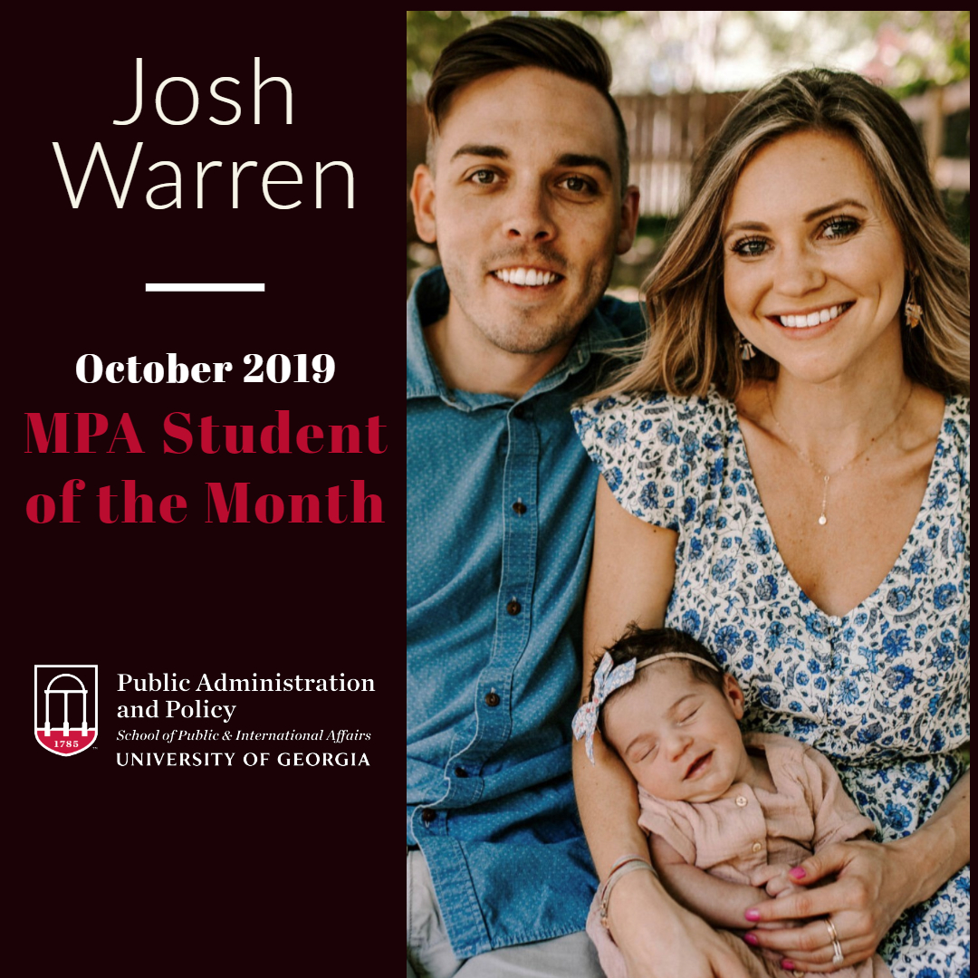 October 2019 Public Administration & Policy MPA Student of the Month: Josh Warren