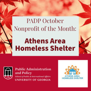Public Administration & Policy October Nonprofit of the Month: Athens Area Homeless Shelter