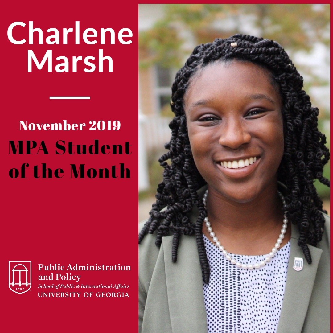 November 2019 Public Administration & Policy MPA Student of the Month: Charlene Marsh