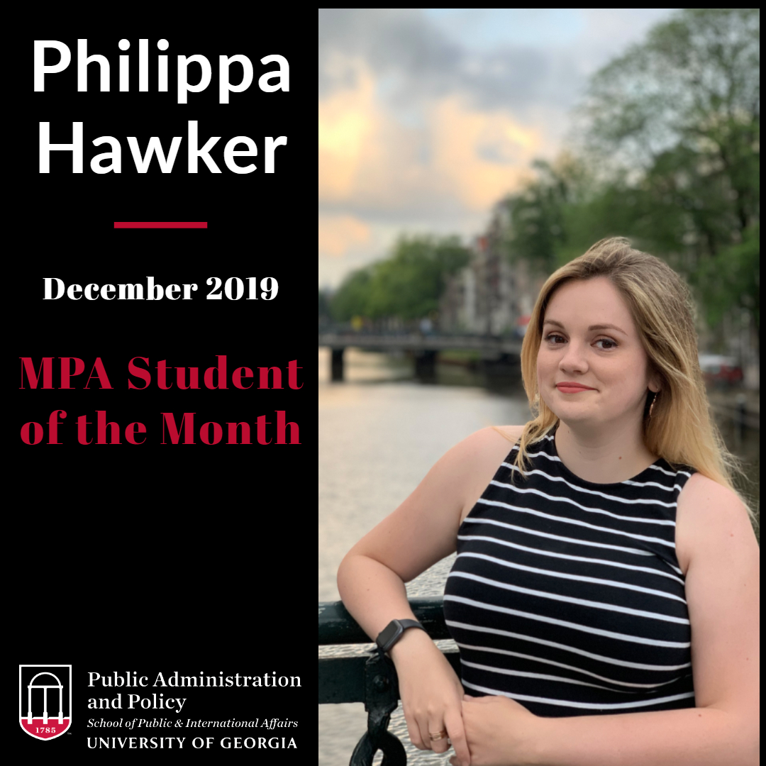 December 2019 Public Administration & Policy MPA Student of the Month: Philippa Hawker
