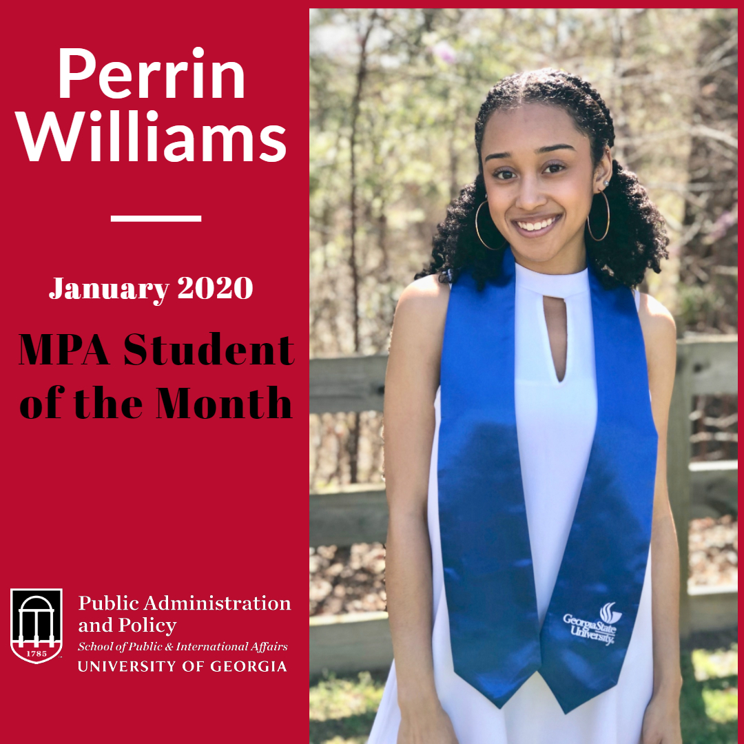 January 2020 Public Administration & Policy MPA Student of the Month: Perrin Williams