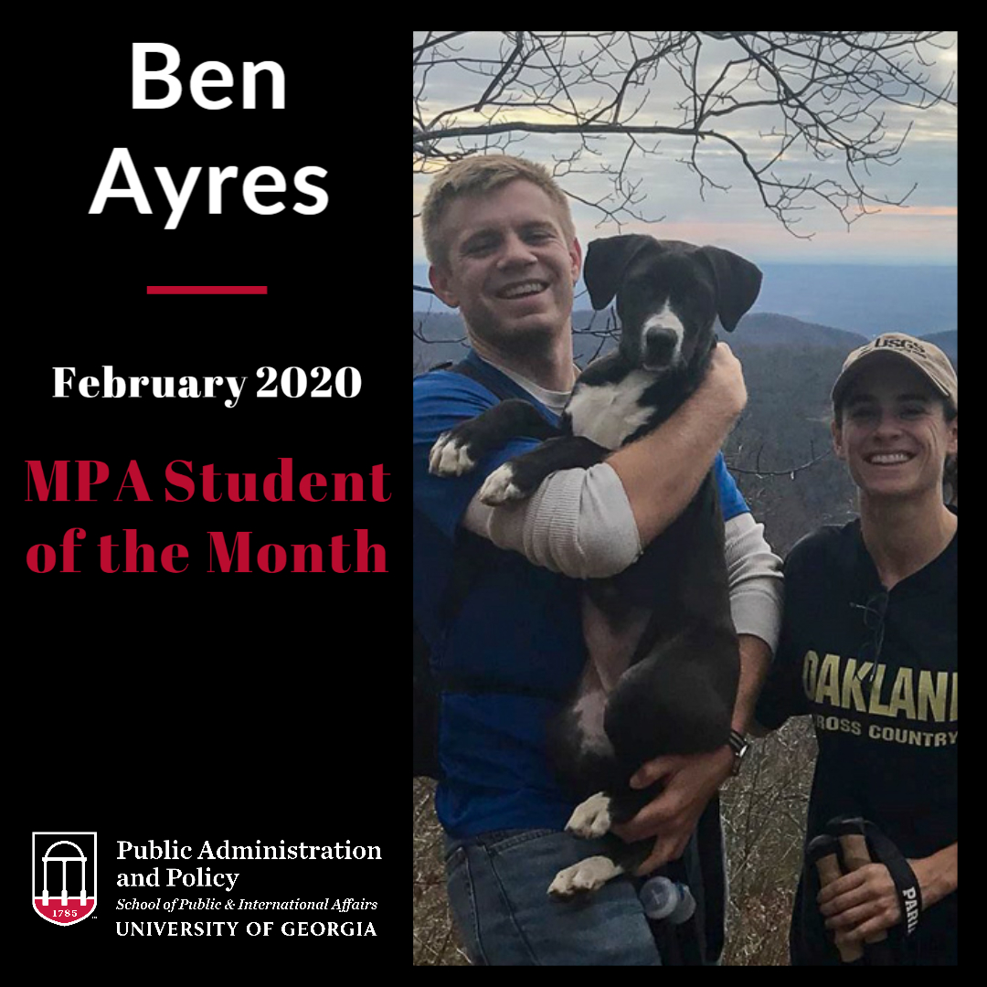 February 2020 Public Administration & Policy MPA Student of the Month: Ben Ayres