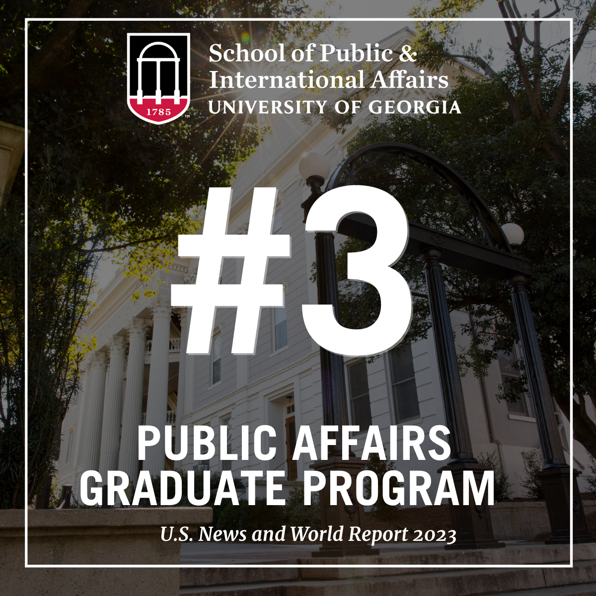 SPIA ranks #3 in the nation for Public Affairs Graduate Programs