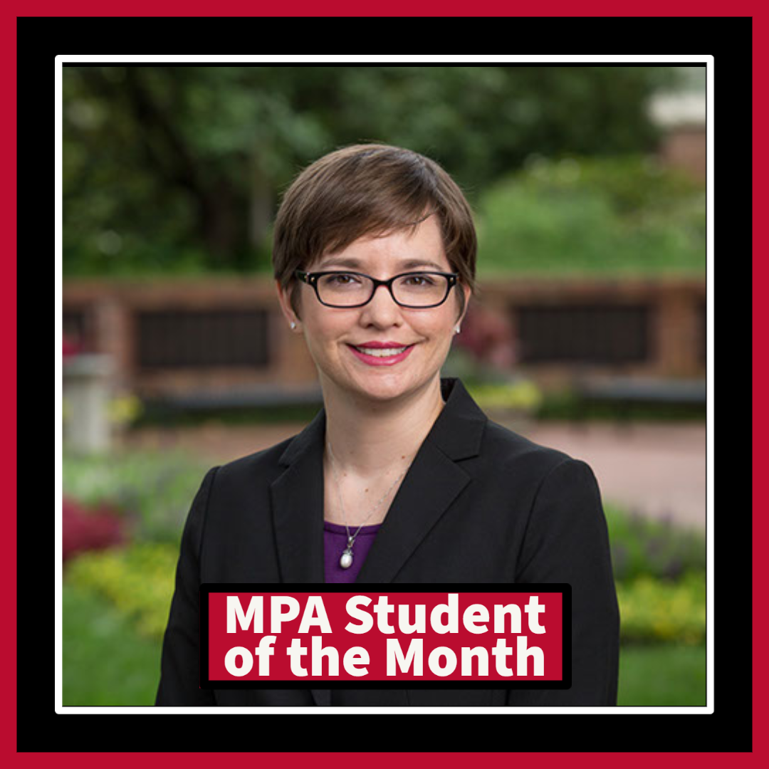 November 2022 Public Administration and Policy MPA Student of the Month Kristin Lawrence