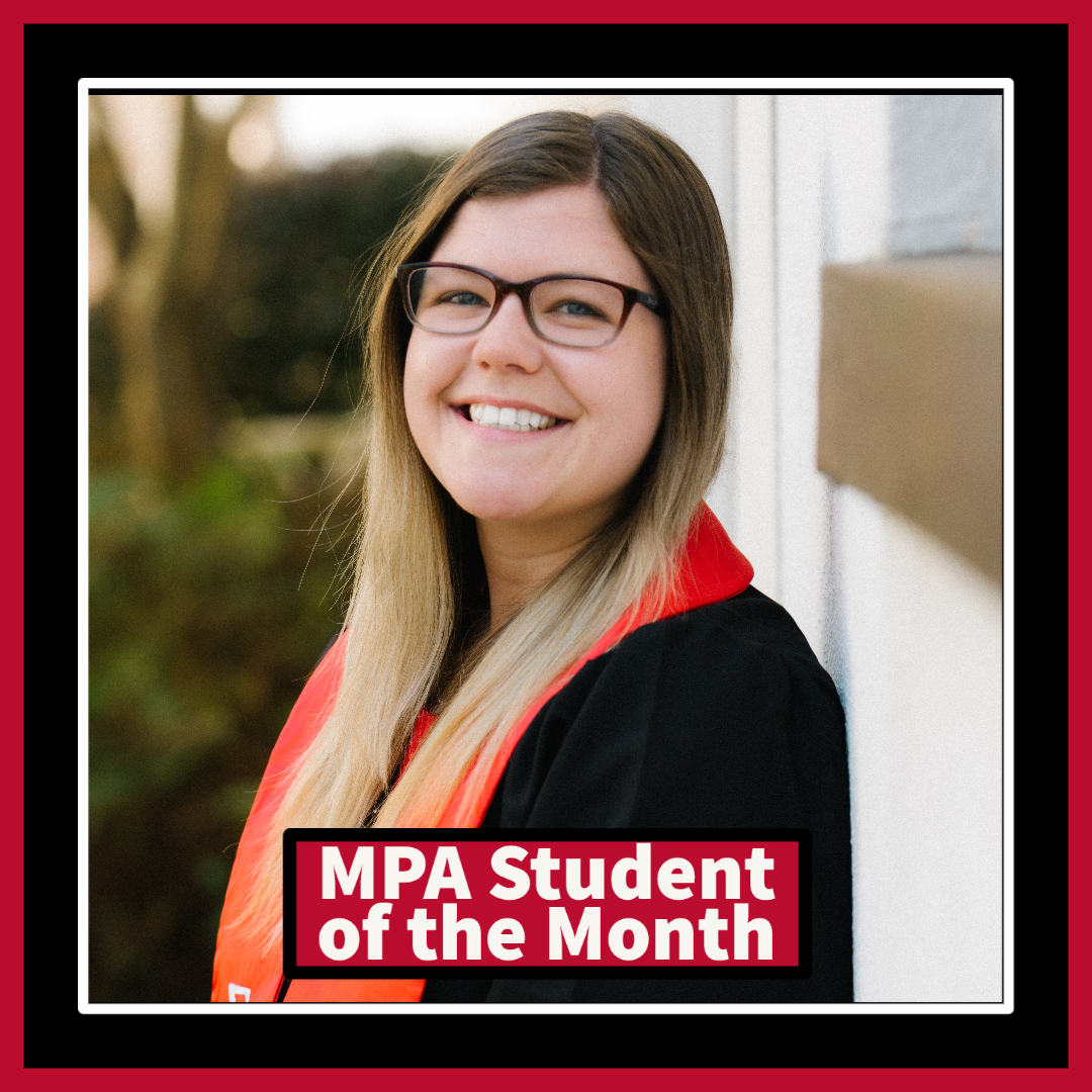 December 2022 Public Administration and Policy MPA Student of the Month Cammie Chavez