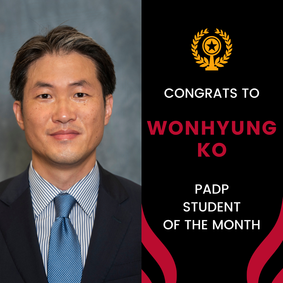 March 2024 MPA Student of the Month: Wonhyung Ko