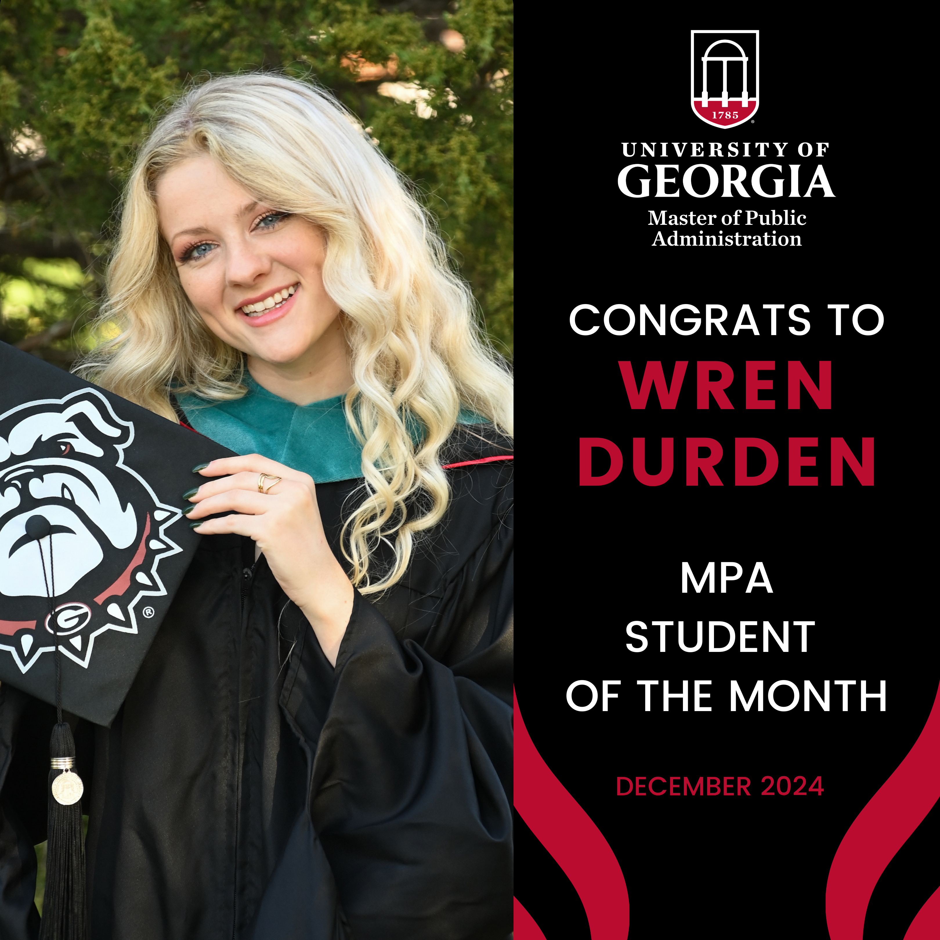 December 2024 MPA Student of the Month: Wren Durden