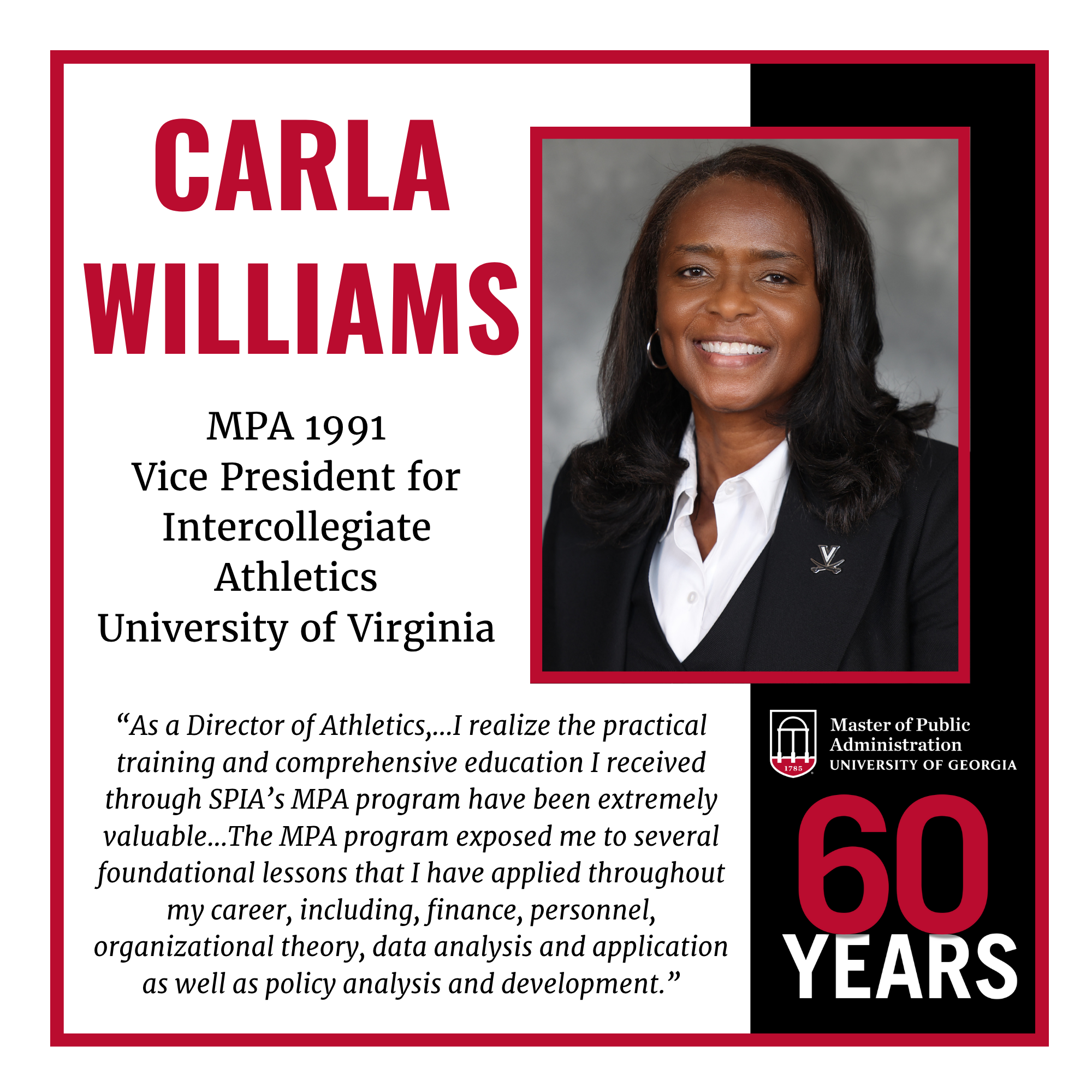 MPA 60th Anniversary Alumni Highlight: Carla Williams